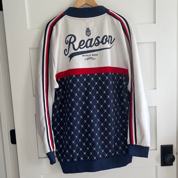 Reason Track Jacket Men XXL Multicolor Full Zip Casual Monogram Designer - Picture 2 of 7